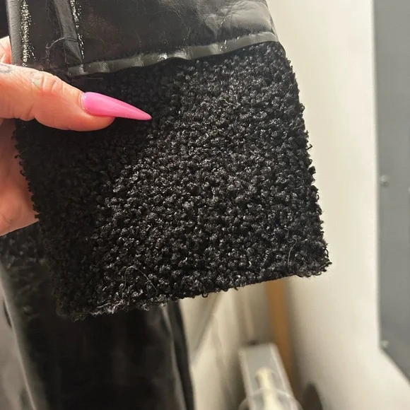 Fashion Nova Shiny Black Trench Coat - Picture 5 of 5